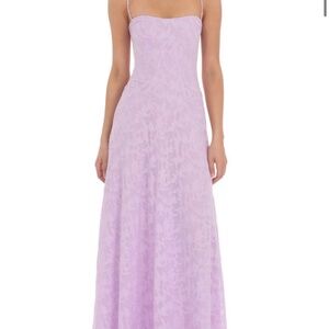 Burnout Lace-Up Maxi Dress Lavender with tags